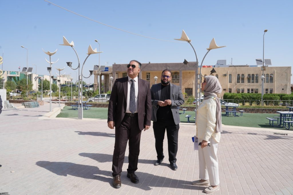 رئيس جامعة المثنى يتابع ميدانيا تقدم مشاريع البنى التحتية في الجامعة